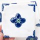 Dekory kafle z portugalskim wzorem, kobaltowe kwiatki