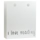 Gazetnik metalowy biały "i love reading"