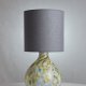 Lampa stołowa szklana GALAXY II wielokolorowa z szarym abażurem