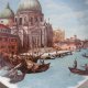 Wenecja -  Seltman Weiden  Bavaria W. Germany - porcelanowy talerz dekoracyjny-obraz dawnej Wenecji na porcelanie