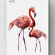 Flamingi A3 w białej ramce
