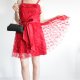 koktajlowa sukienka vintage czerwona Koronkowa elegancka
