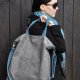 Torba hobo XXL - szarość, szmaragd