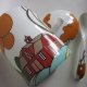 MODERN JAM POT AND SPOON - FARM BARN -CLARICE CLIFF INSPIRED