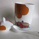 MODERN JAM POT AND SPOON - FARM BARN -CLARICE CLIFF INSPIRED