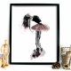 plakat balet glamour róż tryptyk 50x70cm baletnice