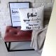 Ławeczka ławka LOFT STYLE konstrukcja na metalowym stelażu pastelowa siedzisko na buty