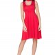 Sukienka rozkloszowana, T237, czerwony