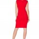 Sukienka wyszczuplająca T239, czerwony + czarna wstawka