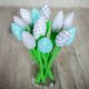 Tulipany z materiału 31cm-12szt Dzień matki