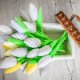 Tulipany z materiału 31cm-12szt Dzień matki