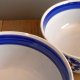 miski ceramiczne, granatowe kwiaty, komplet