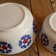 miski ceramiczne, granatowe kwiaty, komplet