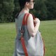 Torba hobo XXL - szary, pomarańcz