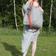 Torba hobo XXL - szary, pomarańcz