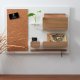 Organizer - Biały + dąb , drewniany, nad biurko