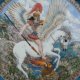 royal worcester Bellerofont walczący z Chimerą jak Święty Jerzy  ze smokiem  kolekcjonerski talerz porcelanowy rzadko spotykana rzecz