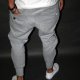 SPODNIE BUTTON LONG PANTS jasno szare rozpinane