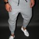 SPODNIE BUTTON LONG PANTS jasno szare rozpinane