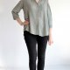 khaki BLUZKA wiskoza ODKRYTE RAMIONA KHAKI COLD SHOULDERS