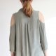 khaki BLUZKA wiskoza ODKRYTE RAMIONA KHAKI COLD SHOULDERS