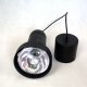 Lampa sufitowa-De Lux-czarna-srebrna żarówka