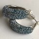 Swarovski Crystal - HOOP BLUE PIERCED EARRINGS, RHODIUM PLATED - Rozgwieżdżone niebo ❀ڿڰۣ❀ Kolczyki