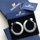 Swarovski Crystal - HOOP BLUE PIERCED EARRINGS, RHODIUM PLATED - Rozgwieżdżone niebo ❀ڿڰۣ❀ Kolczyki