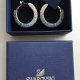 Swarovski Crystal - HOOP BLUE PIERCED EARRINGS, RHODIUM PLATED - Rozgwieżdżone niebo ❀ڿڰۣ❀ Kolczyki