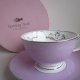 MISS DARCY BIRD CUP &SAUCER LAVENDER/SILVER Bombay duck london  nowy  - SZLACHETNIE PORCELANOWY ZESTAW HERBACIANY FILIŻANKA ZE SPODKIEM nowy