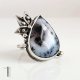 Anemone srebrny pierścień z agatem dendrytowym