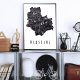 PLAKAT typograficzny mapa Warszawa LOFT 50x70