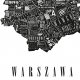 PLAKAT typograficzny mapa Warszawa LOFT 50x70