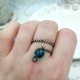Blue glass - pierścionek spiralny z miedzi