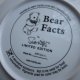 BEAR FACTS   by Sue Willis franklin mint HEIRLOOM RECOMENDATION  porcelanowy talerz kolekcjonerski