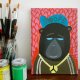 Obraz. Portret egzotycznej postaci w futrze pt."Dope"