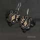 Małe kolczyki sutasz soutache goth Black Gold