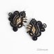 Małe kolczyki sutasz soutache goth Black Gold