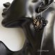 Małe kolczyki sutasz soutache goth Black Gold