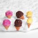 Kolczyki sztyfty -pysznie wyglądające lody czekoladowe
