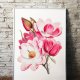 Botaniczne plakaty kwiaty różowe - roślina A3
