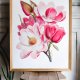 Botaniczne plakaty kwiaty różowe - roślina A3