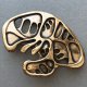 Vintage jewelry ❤ Eivind Hillestad ❤ Modernist Norway Solid Bronze Brooch, lata 70-te. ❤ Projektowa biżuteria