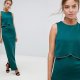 Sukienka maxi krótki top ze zdobionym brzegiem zieleń morska L  Ho54