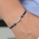 BRANSOLETKA DAMSKA PREEMI MOTIVES (RZEMIENIE I STAL) KOTWICA NAVY BLUE