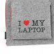 POKROWIEC NA LAPTOPA z haftem I LOVE MY LAPTOP czerwony zamek