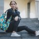 Torba worek w azteckie wzory z weluru