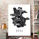 PLAKAT typograficzny mapa NYSA LOFT 70x100 cm