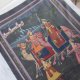 obrazek na materiale ręcznie malowany orientalny przygotowany do oprawienia indyjski