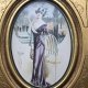La Femme Chic a Paris 1912r. - A Deauville ❀ڿڰۣ❀ Piękna i nostalgiczna miniatura 28cm. ❀ڿڰۣ❀ Elegancka złocona rama